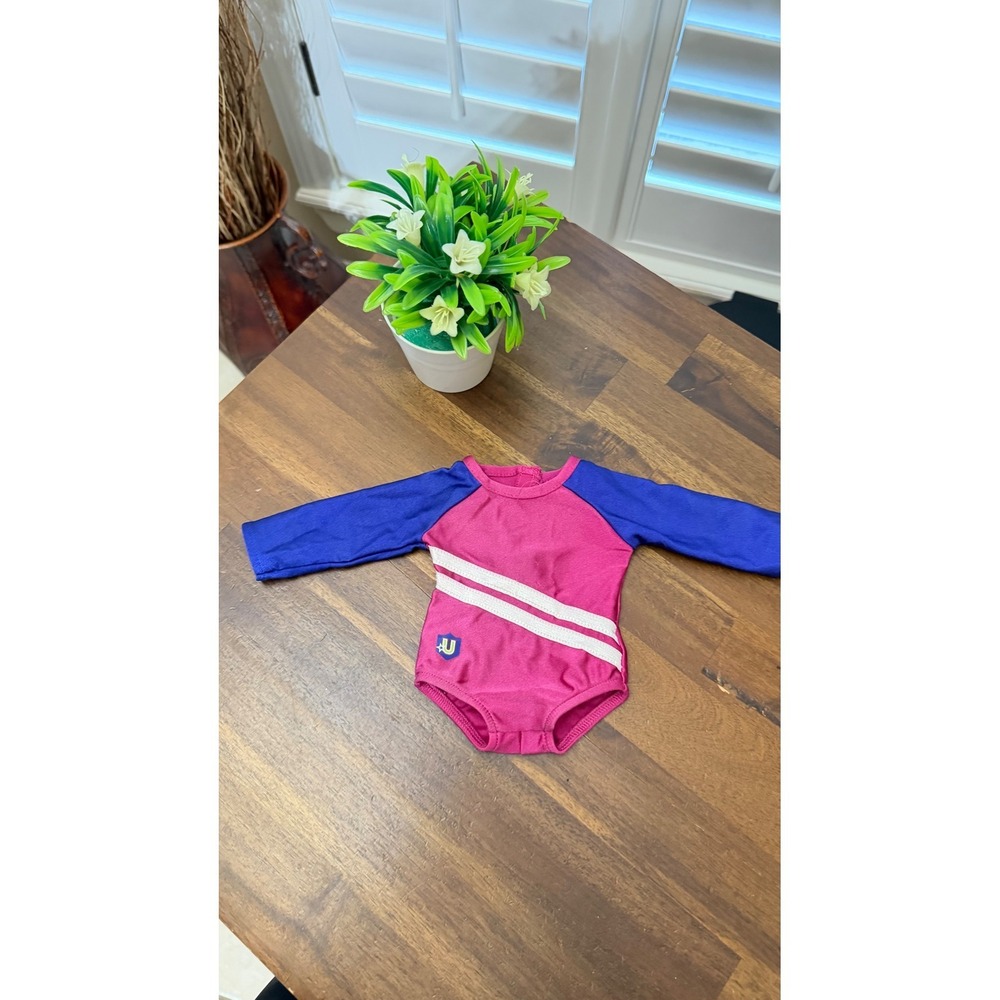 American Girl Doll Team USA Gymnastics Leotard Magenta Blue 18 Inch Doll